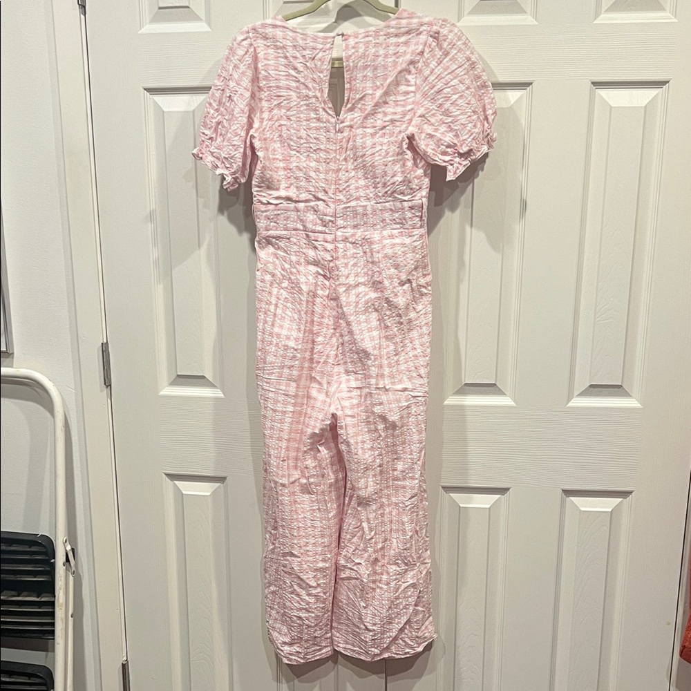 Adorable Charlie Holiday brand pink and white Gingham Romper - Picture 7 of 9